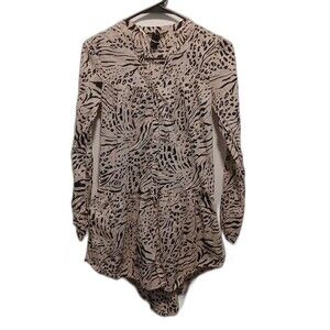 H&M Animal Print Button-Up Tunic – Tan & Black – Women’s Size 4